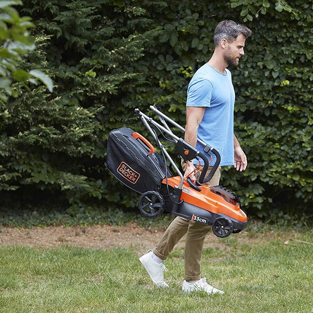 Cortacésped inalámbrico Black&amp;Decker BCMW3318L2-QW con doble batería de 18V