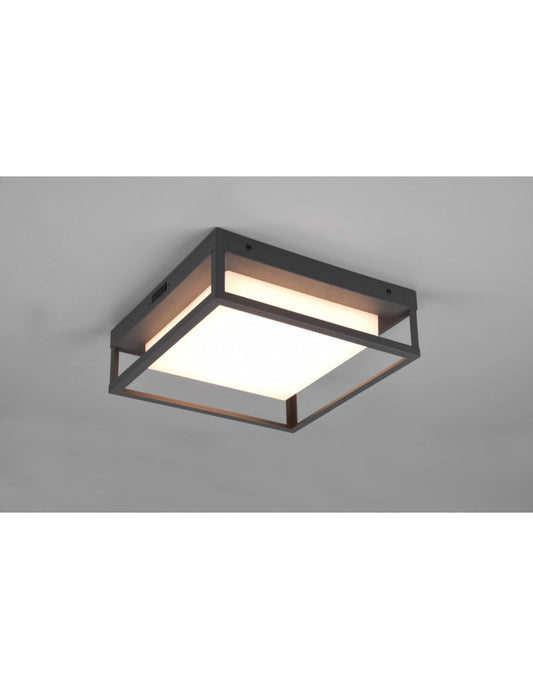 Luz de techo para exterior LED Dip Switch Witham Antracita IP54 Trio Lighting