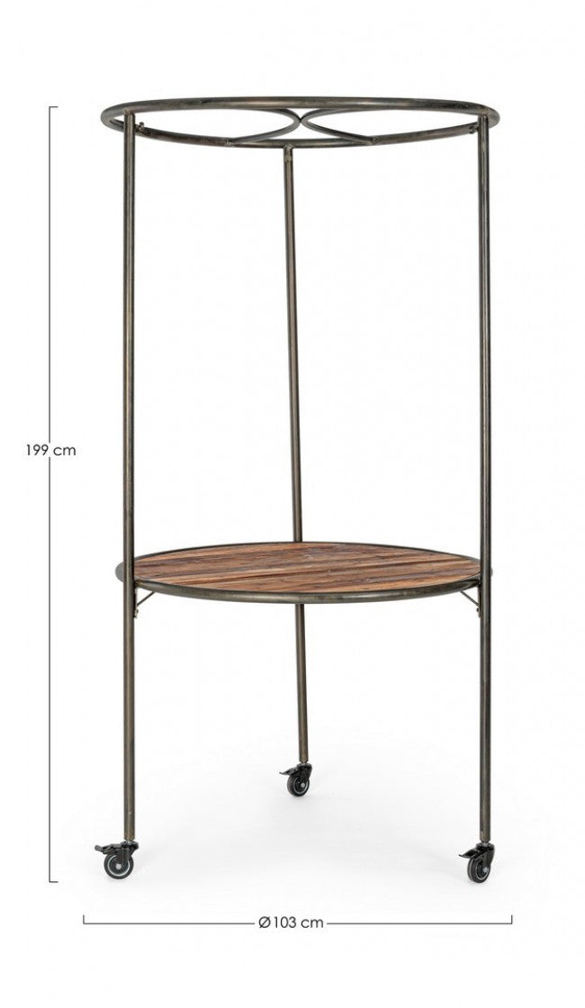 Expositor industrial con techo y ruedas D103X199h cm