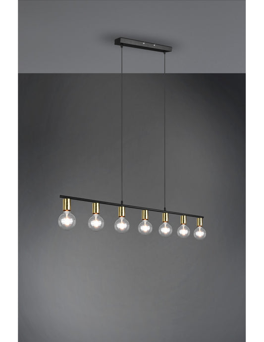 Lámpara colgante 7xE27 Vannes Latón L110 cm Trio Lighting
