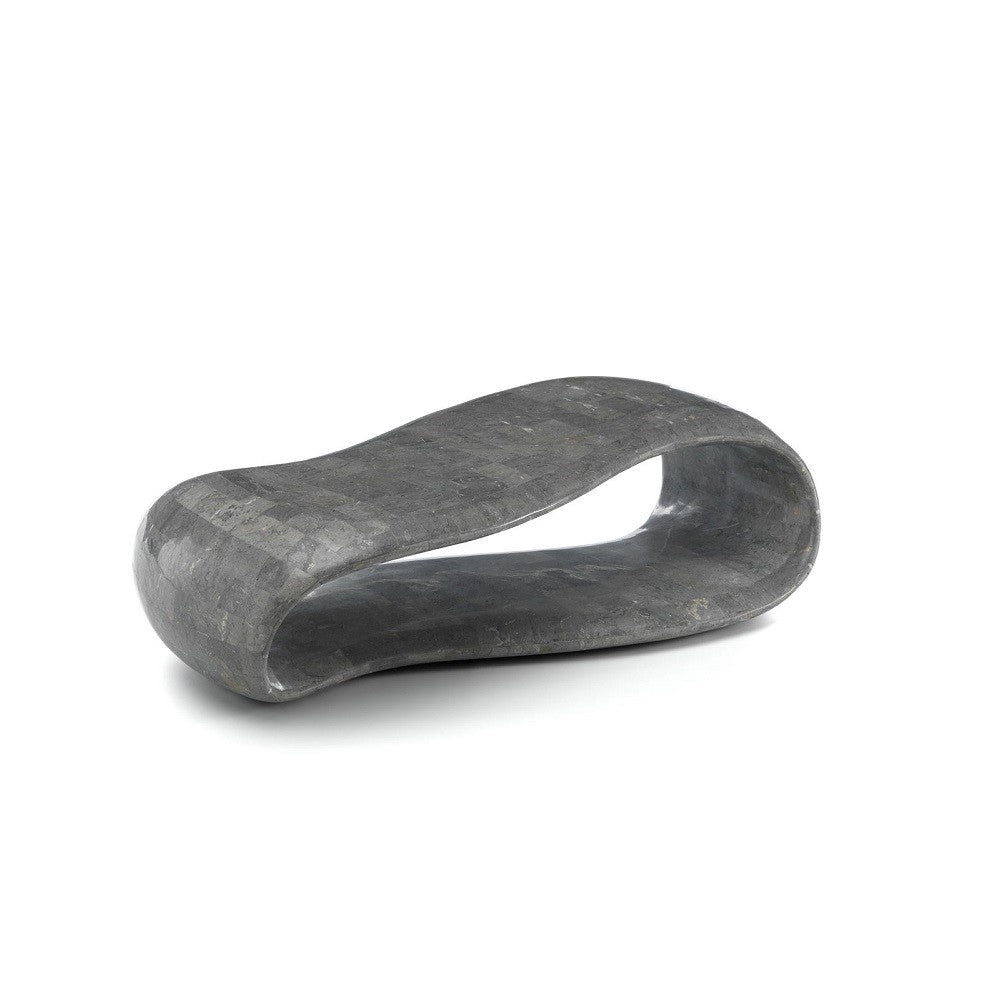 Mesa de centro moderna de piedra gris 123 x 60 xh 34 cm