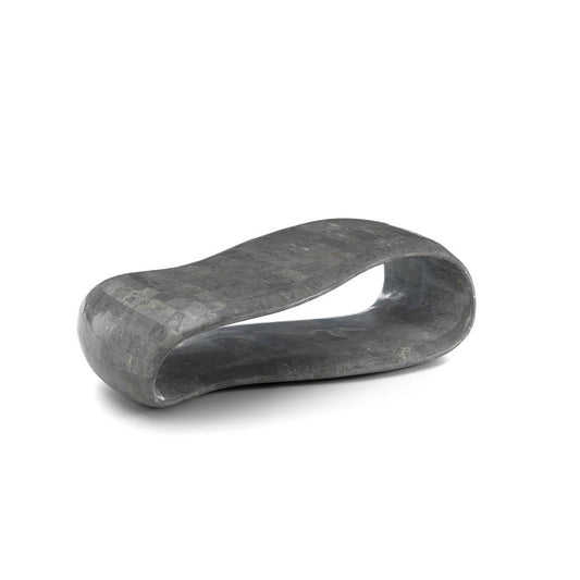 Mesa de centro moderna de piedra gris 123 x 60 xh 34 cm