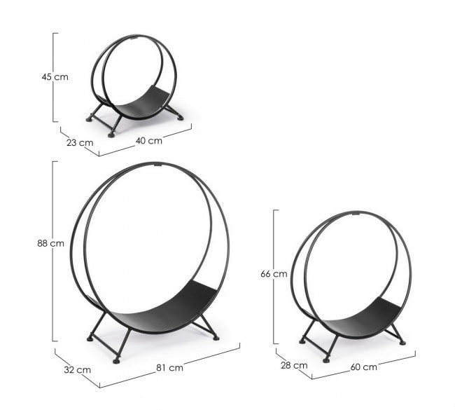Juego de 3 soportes para madera Efesto