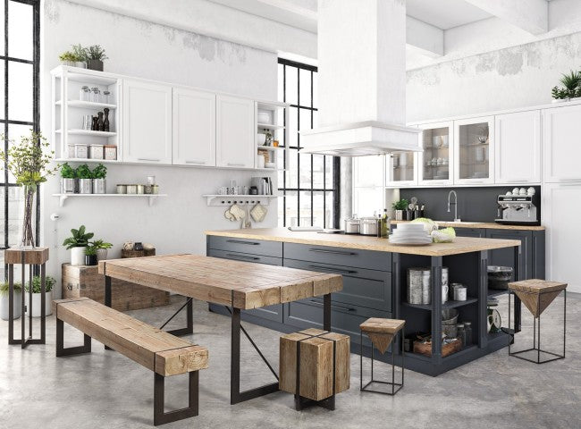 Taburete de acero con asiento de abeto PRISMY 31x31xh.55 cm