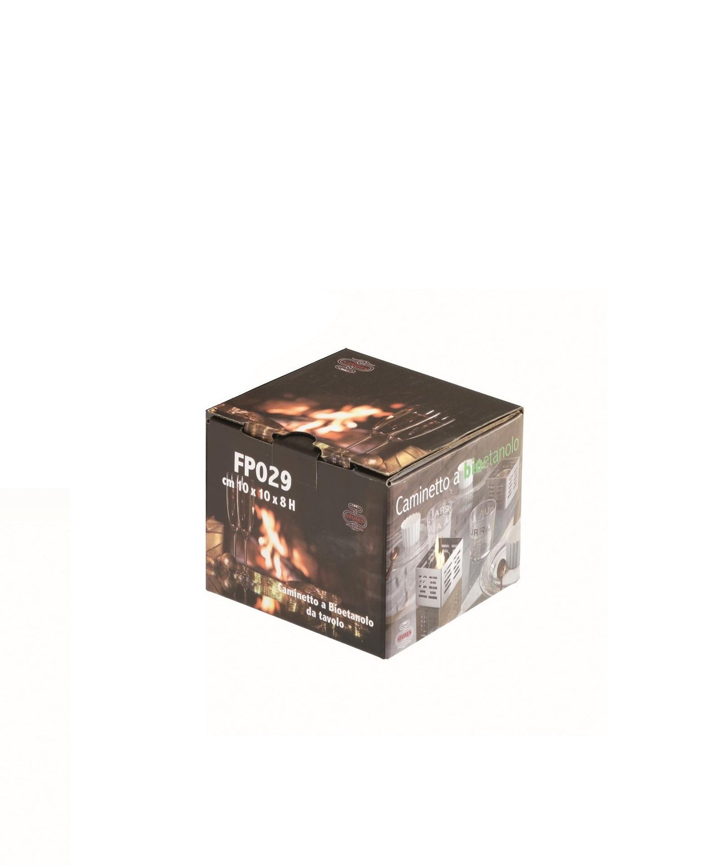 3x Juego de 3 biochimeneas de acero gris claro 10x10x8h cm