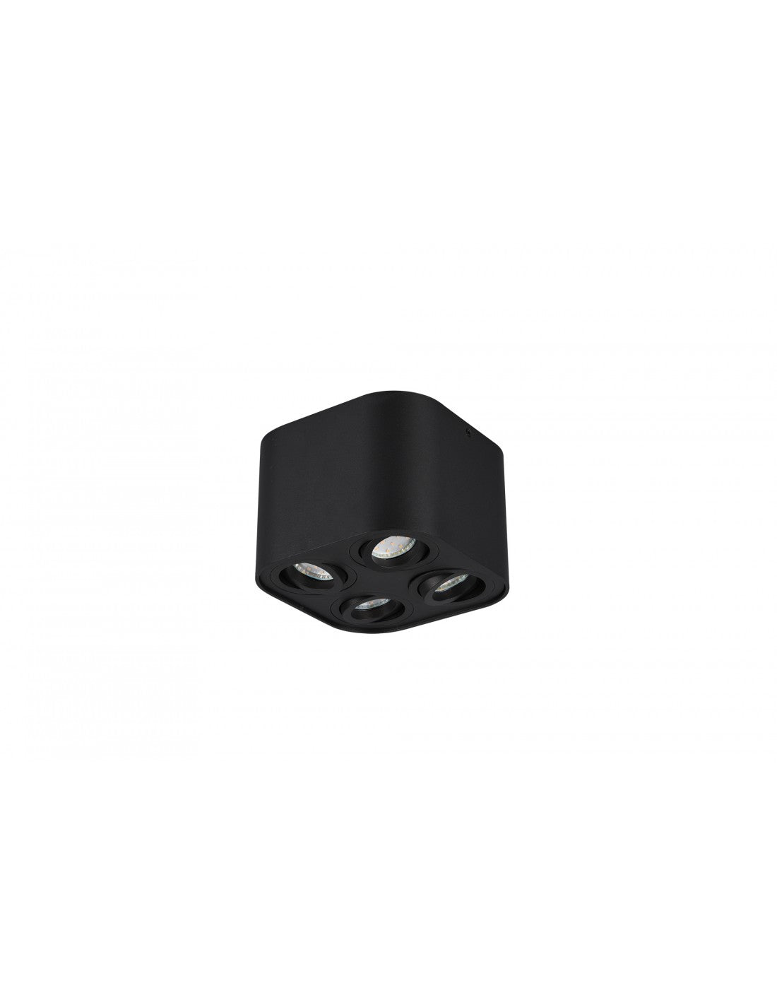 Lámpara de techo 4 focos regulables GU10 Cookie Cube negro Trio Lighting