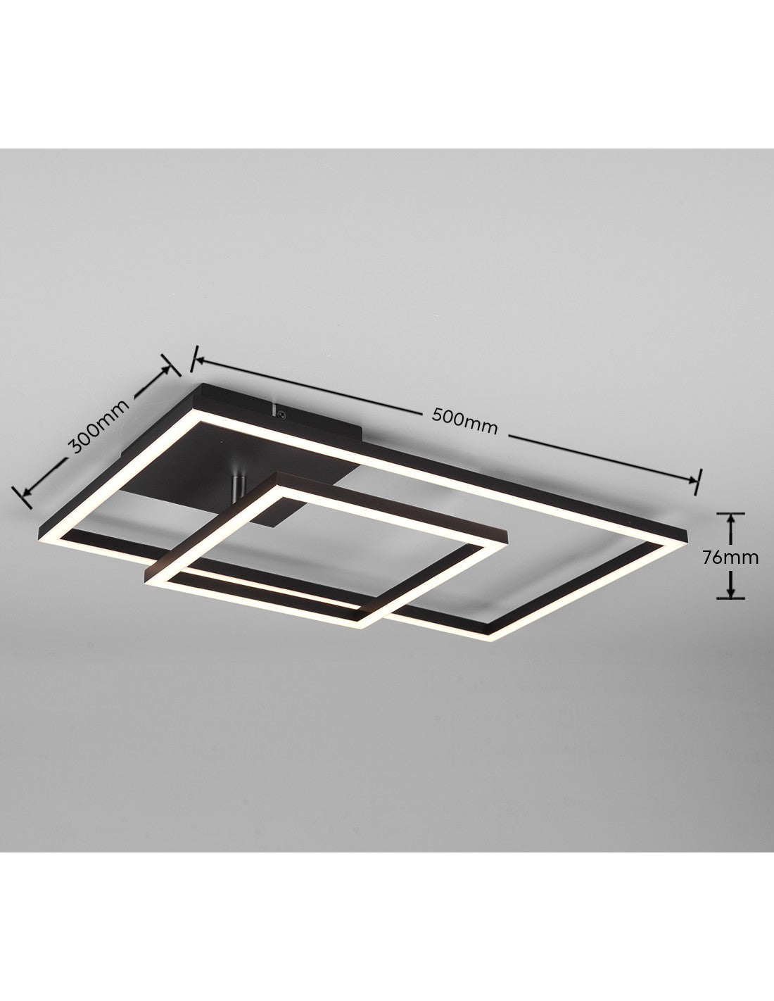 La luz de techo cuadrada ajustable llevó la iluminación del trío del negro de la cacerola del atenuador 4000K
