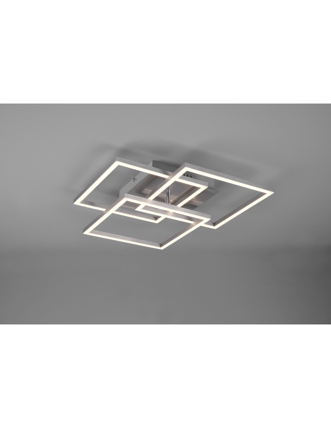 Luz de techo 3 cuadrados ajustable LED atenuador móvil níquel trío iluminación