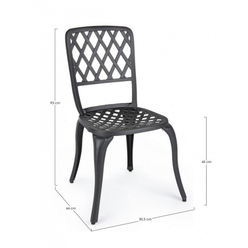 Silla exterior aluminio antracita 44 x 46 x 89h cm
