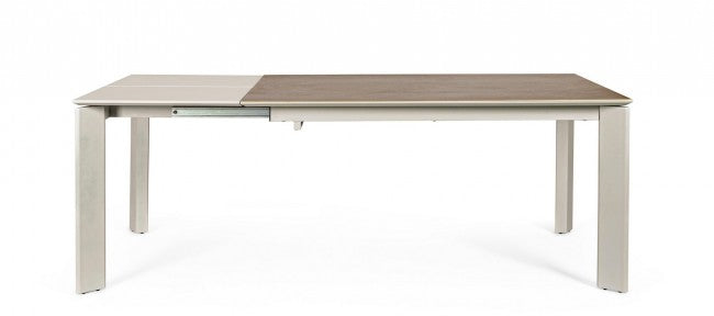 Mesa extensible gris y gris tórtola