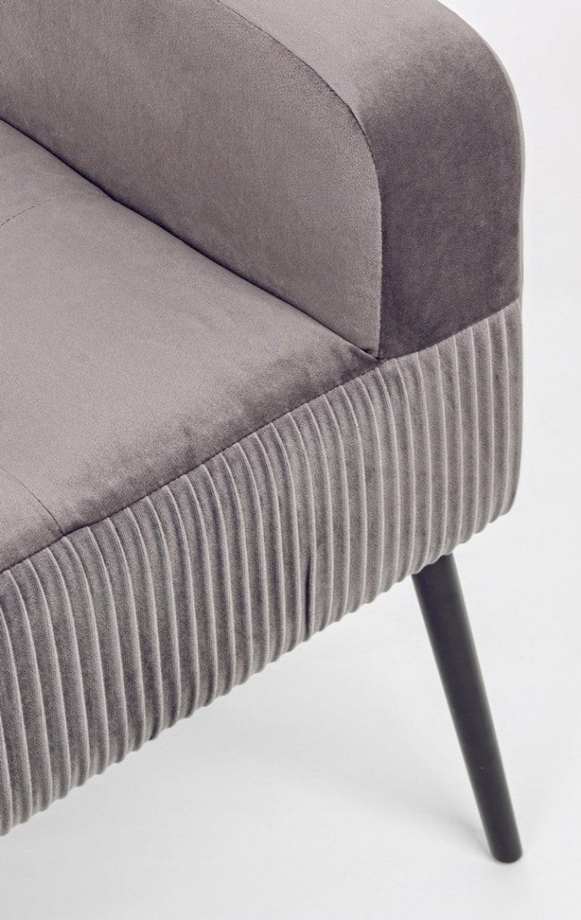 Banco estilo diseño terciopelo gris 104x40x59