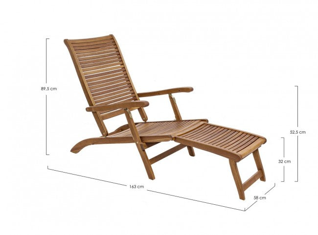 Sillón reclinable con reposabrazos de madera de estilo clásico.