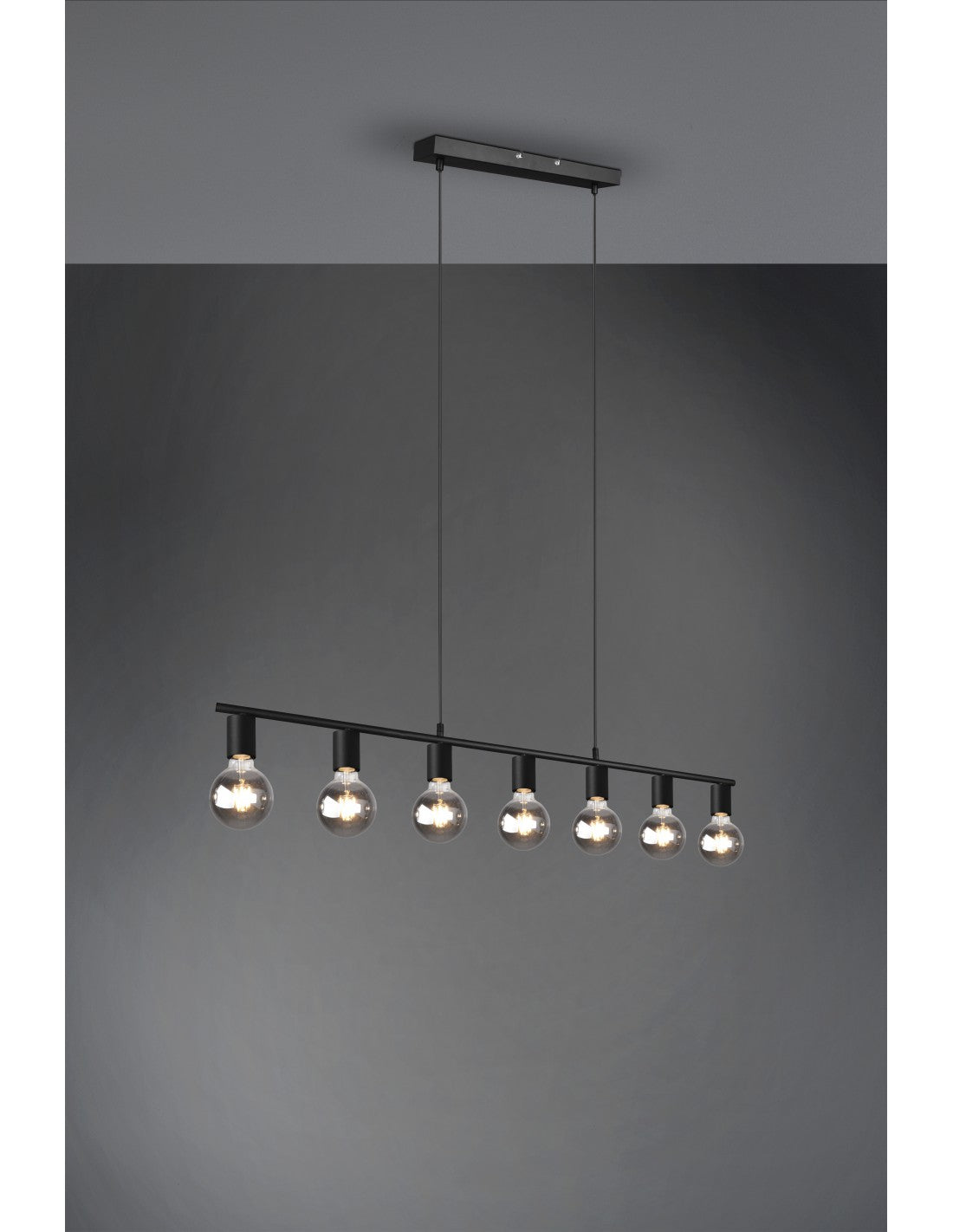 Lámpara Colgante 7xE27 Vannes Negro L110 cm Trio Lighting