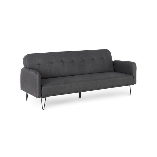 Sofá cama de tres plazas en tejido BRIDJET Negro 200x82x h81 cm