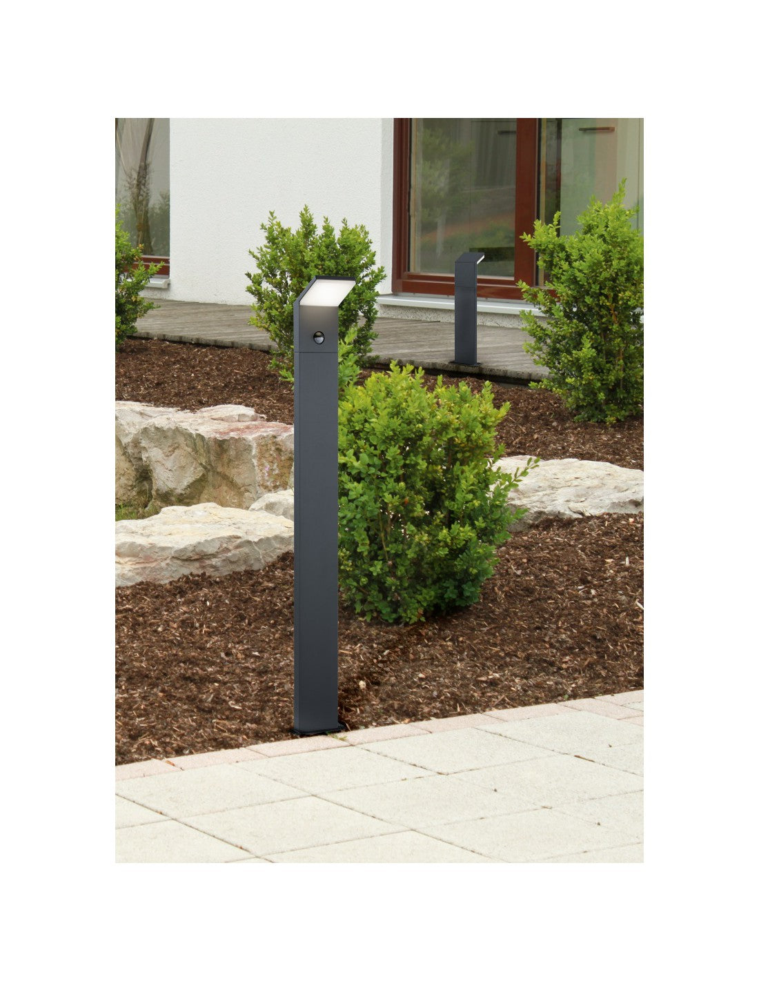 Poste de exterior Pearl Led IP54 antracita con sensor de movimiento Trio Lighting