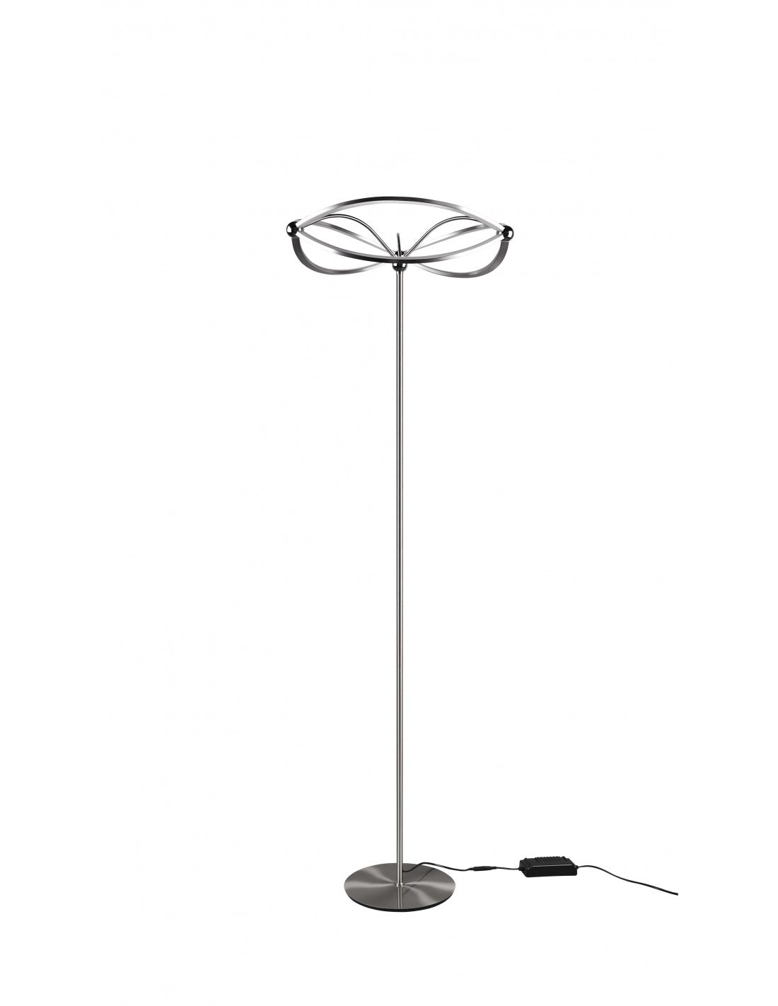 Lámpara de pie moderna Charivari Fiocco Led Nickel Trio Lighting