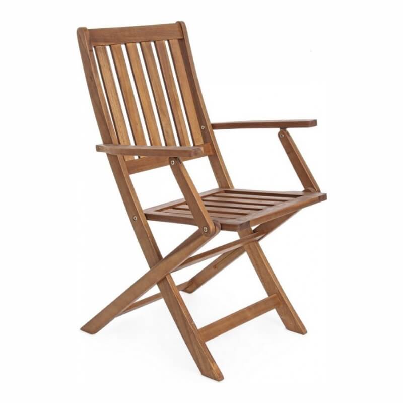 Silla Plegable Mali Con Reposabrazos En Madera De Melamina