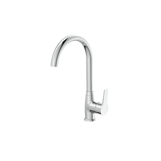 Grifo para lavabo cromado con caño alto - Serie Hellis