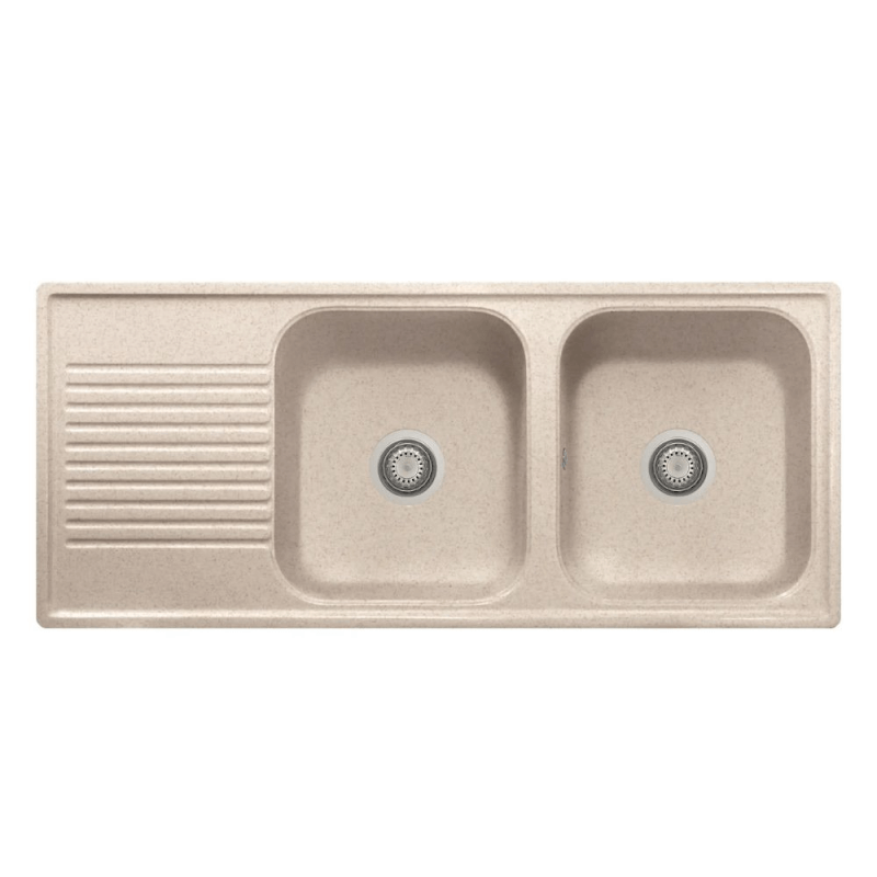 Fregadero Samet 116x50 2 senos Granitovero1162vsavp escurridor avena