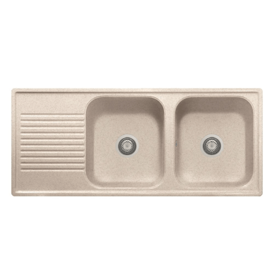 Fregadero Samet 116x50 2 senos Granitovero1162vsavp escurridor avena