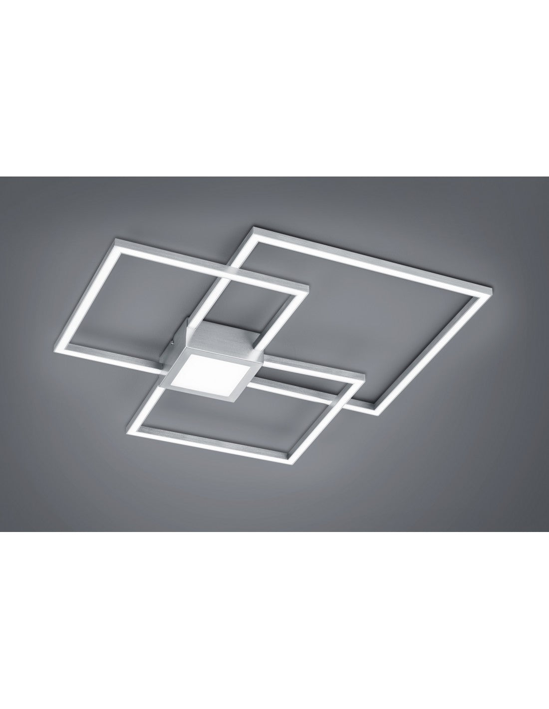 Lámpara de techo Hydra 3 LEDs Cuadrada 38w Níquel L65 cm Regulable Trio Lighting
