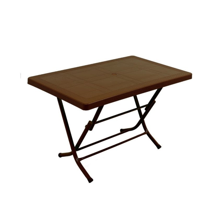 Mesa plegable de exterior en polipropileno y acero Marrón TAV513 120x70x h74 cm