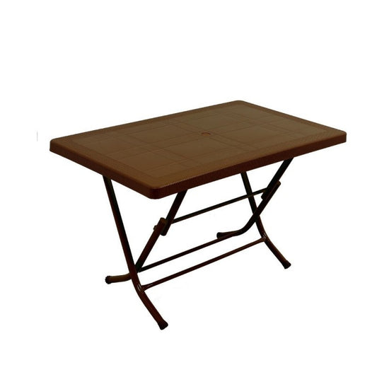 Mesa plegable de exterior en polipropileno y acero Marrón TAV513 120x70x h74 cm