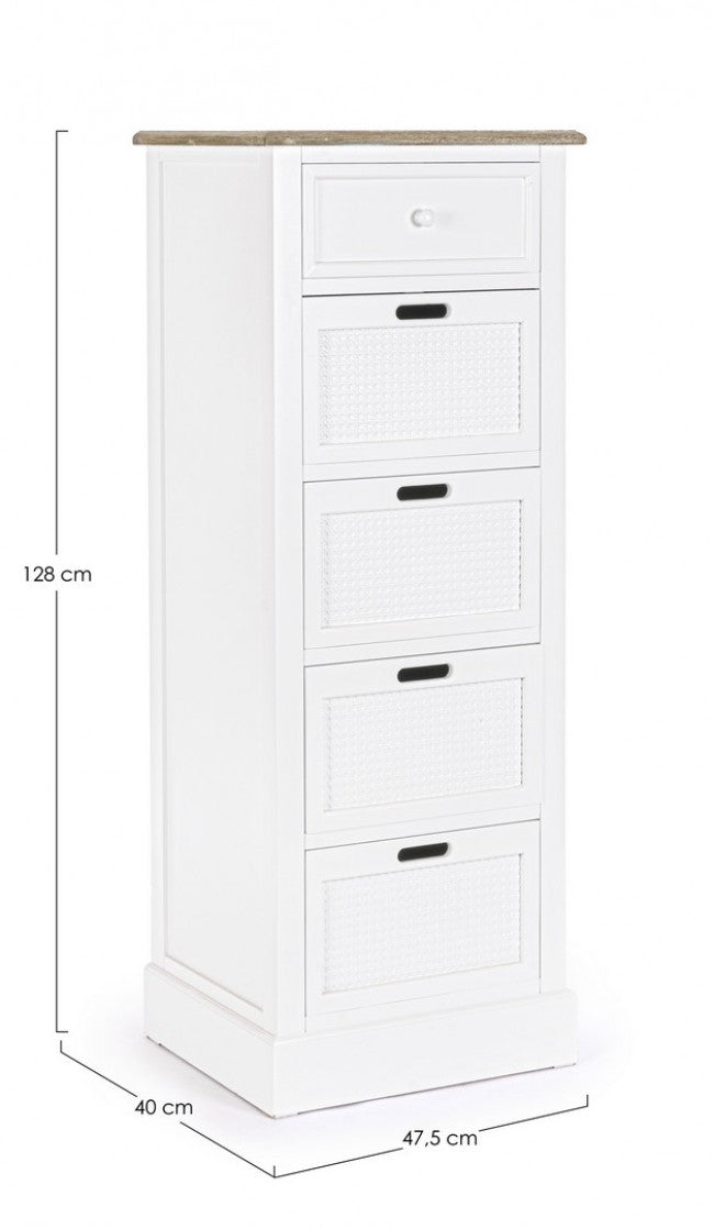Cómoda Dorotea blanca de 4 cajones
