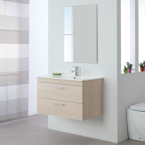 Composición de baño color alerce con dos cajones 81x47,5x h51 cm 
