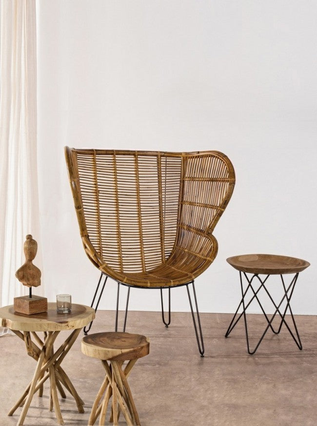 Mesa de centro de madera cm. 56 x 56