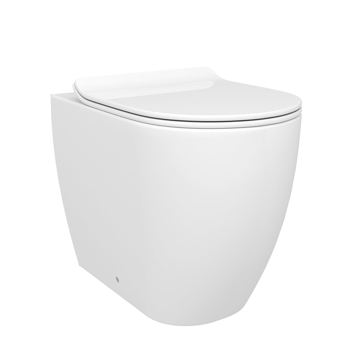 Inodoro Greta sin borde adosado a pared - Desagüe universal blanco mate