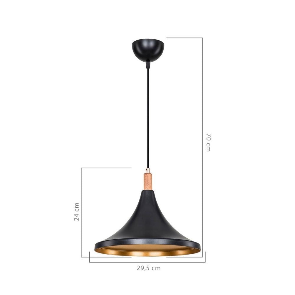 Lampada a sospensione Kano nero oro ASZ1564 EFFEZ