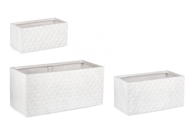 Set3 Jarrón Pyramid Rett Blanco