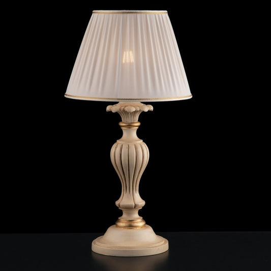 Lámpara de madera y pulpa, marfil y pan de oro, 1 luz, 30 dm.