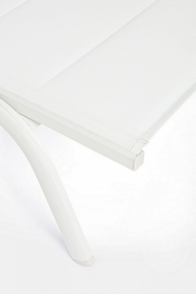 Tumbona de aluminio con ruedas Cleopas blanco-blanco