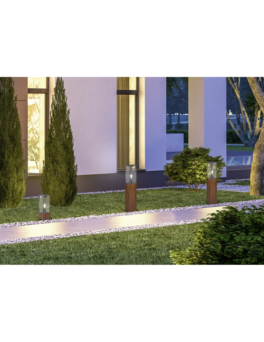 Bolardo de Exterior Garonne IP44 Madera H80 cm Trio Lighting