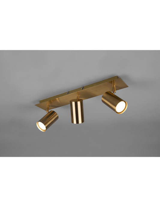 Marley Foco 3 Focos GU10 Latón Envejecido L48 cm Trio Lighting