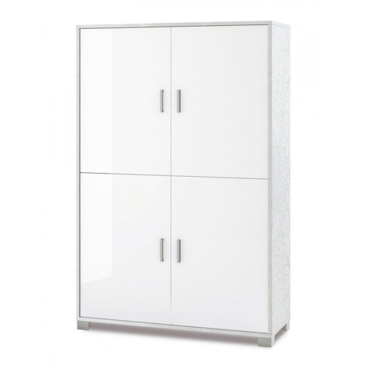 Mueble de cuatro puertas con estantes para oficina Blanco107x41x h162 cm