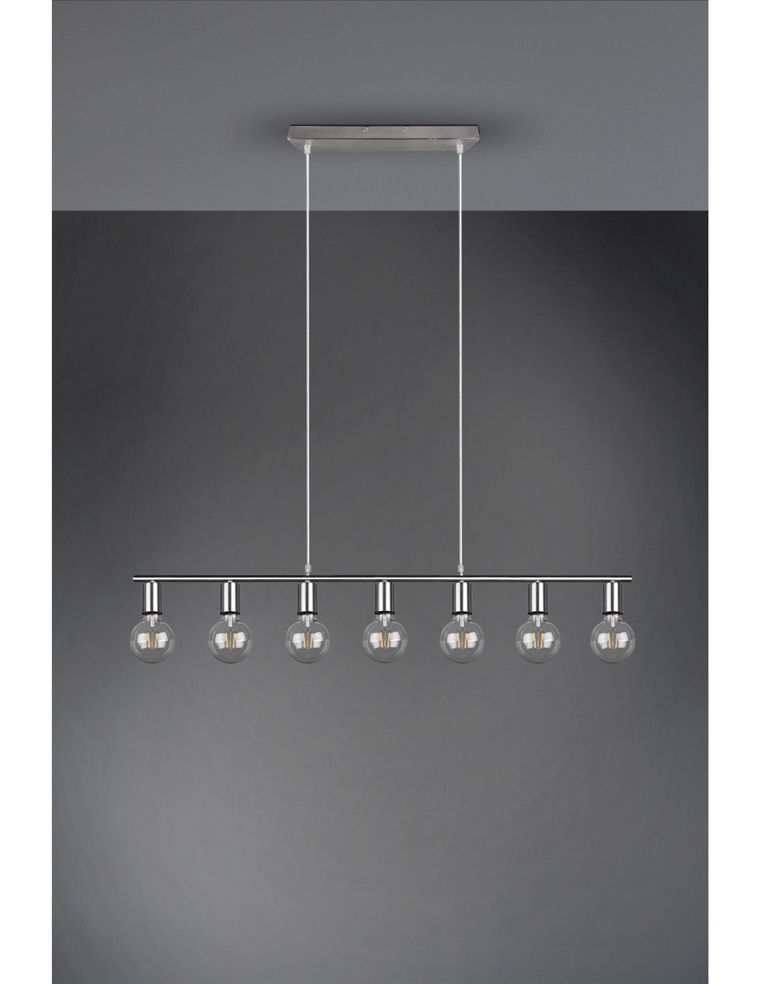 Lámpara colgante 7xE27 Vannes Níquel L110 cm Trio Lighting