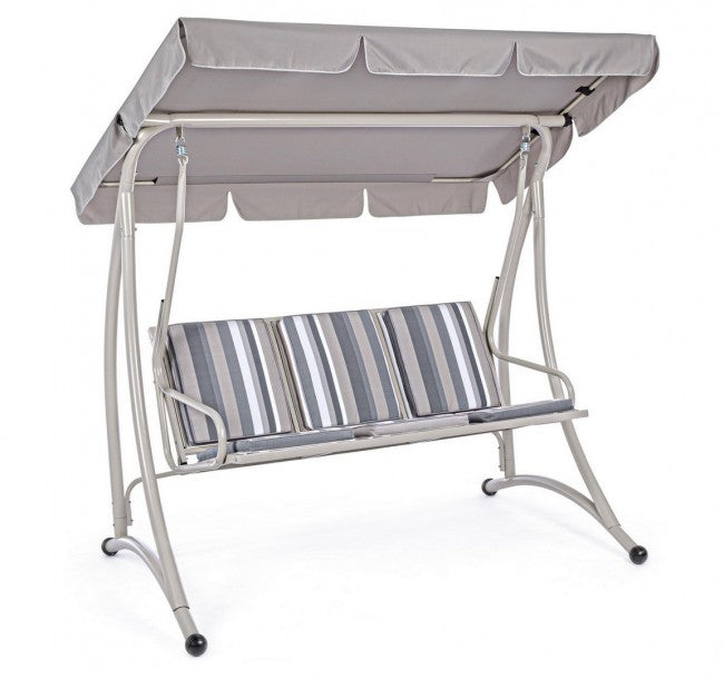 Columpio de acero de tres plazas Marfil GRELY 190x120x h185 cm