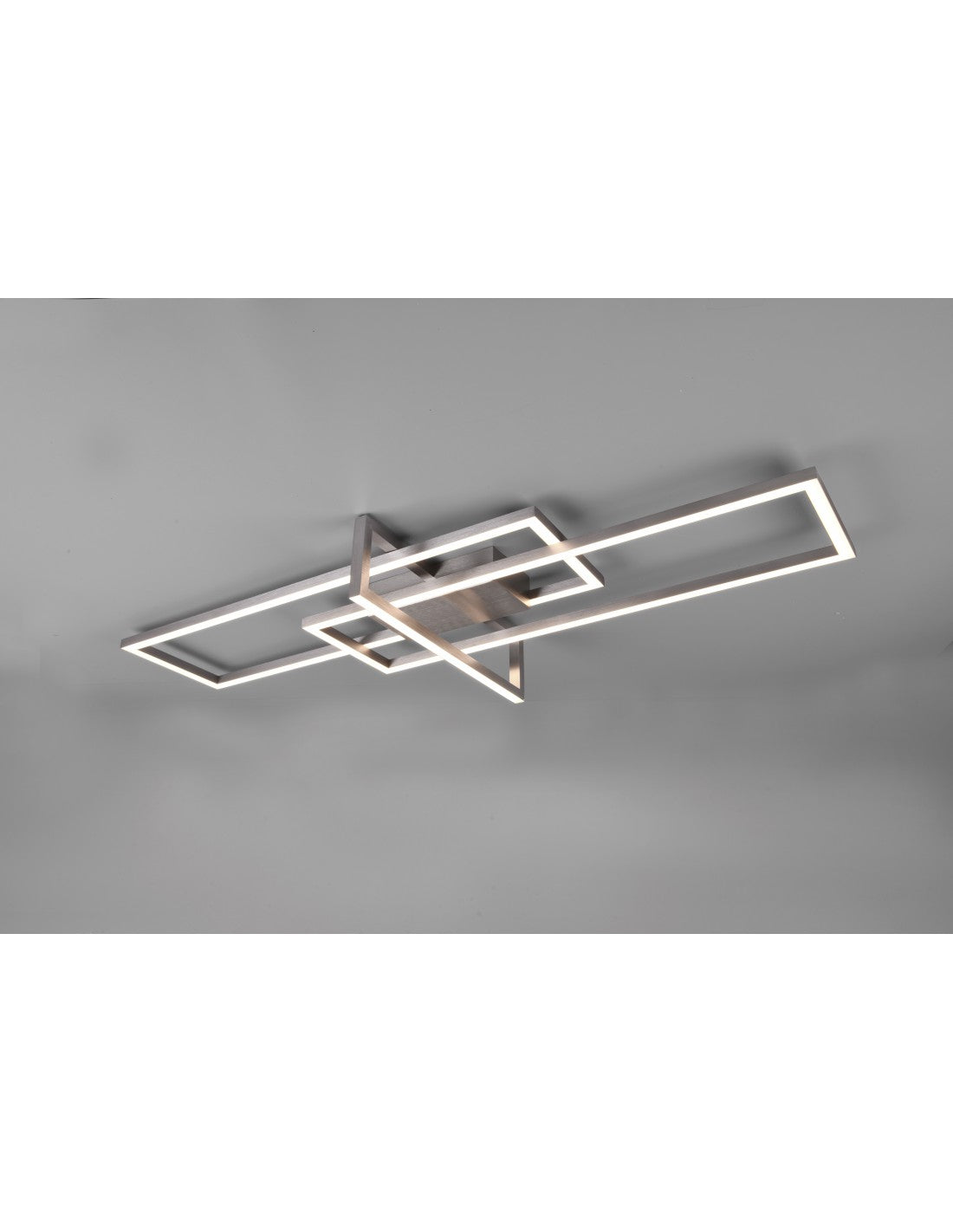 Salinas Plafón 3 LED rectángulos 34w Níquel L100 cm Regulable Trio Lighting