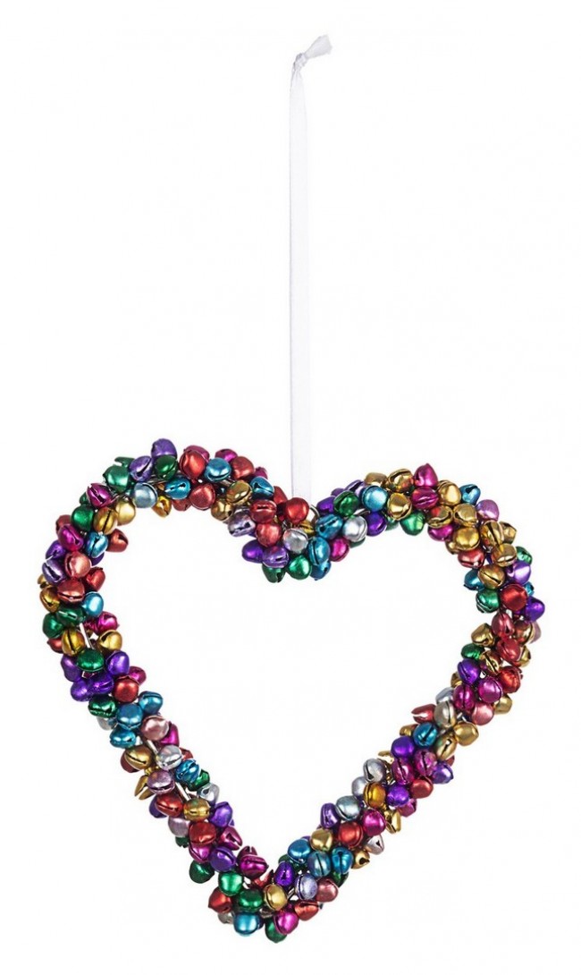 6x Colgante de corazón de arlequín multicolor
