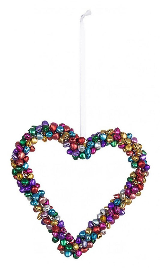 6x Colgante de corazón de arlequín multicolor