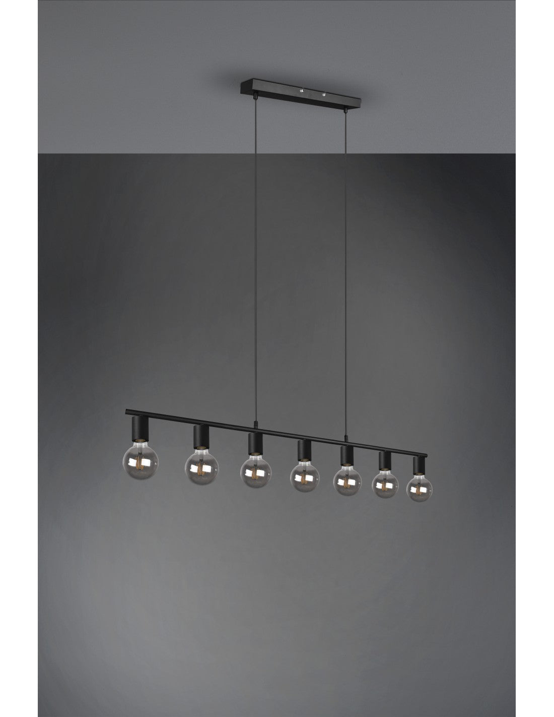 Lámpara Colgante 7xE27 Vannes Negro L110 cm Trio Lighting