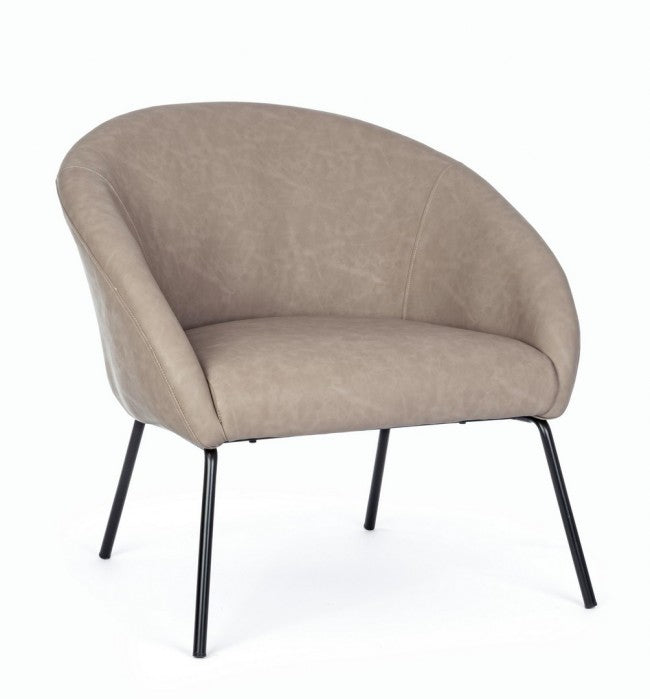 Sillón gris tórtola en terciopelo de diseño