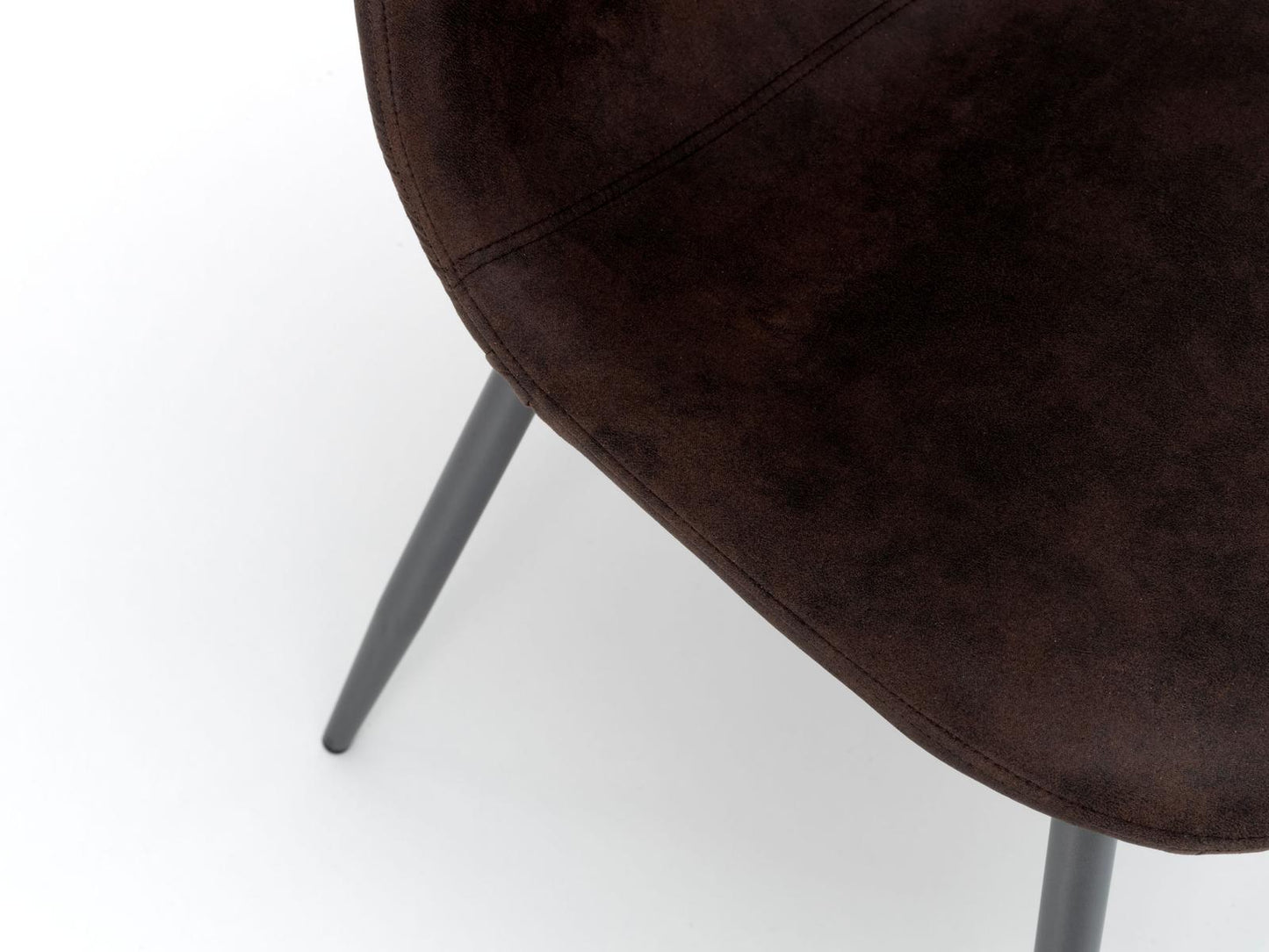 4x Silla vintage símil piel y asiento moka 44x50x84h cm