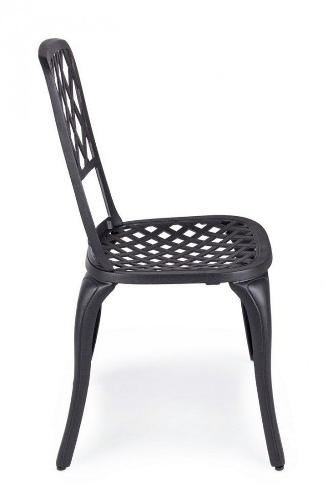 Silla exterior aluminio antracita 44 x 46 x 89h cm