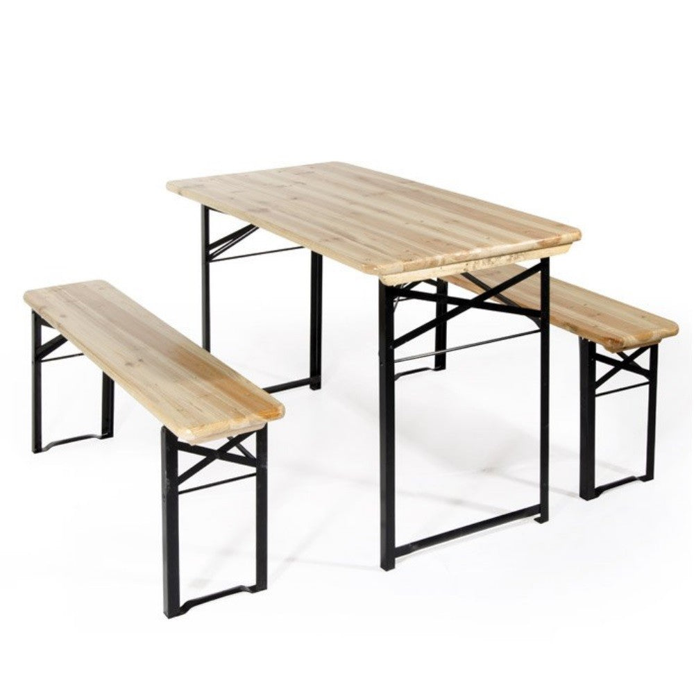 Conjunto cervecería compuesto por mesa de 80x200 cm. y 2 bancos Verdelook