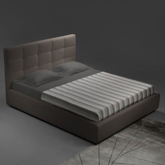 Cama individual con mueble de almacenaje Nápoles gris paloma