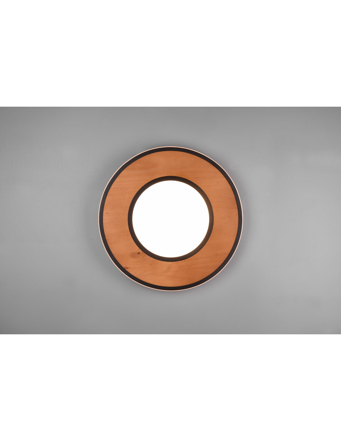 Lámpara de techo vintage de madera con atenuador LED Deacon Ø50 cm Trio Lighting